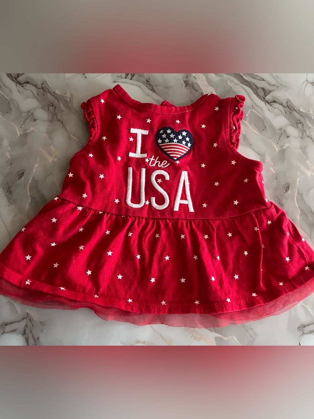 Carter's Red 'I Love the USA' Girls' Peplum Tank